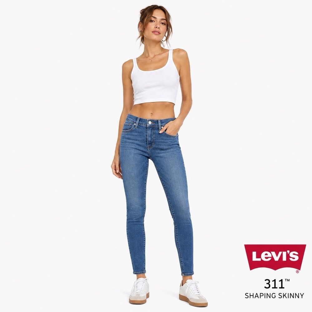 Levi's 311 Shaping Skinny Jeans Sz 28 Women's Blue Mid Rise Stretch Denim 28x27
